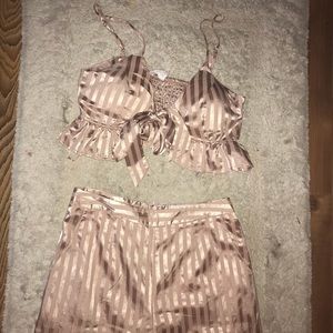 Striped crop top and pant set